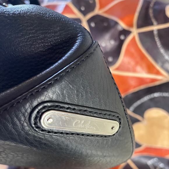 Cole Haan Large Black Pebbled Leather Saddle Bag - Picture 12 of 16